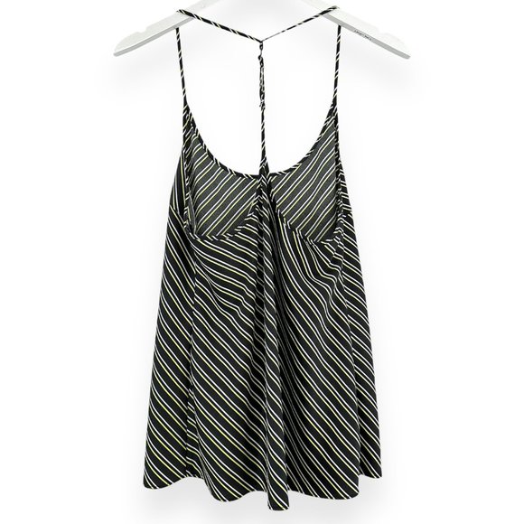 Alexander Wang Black Yellow White Striped Lightweight Sleeveless Satin Cami Top - Picture 2 of 6